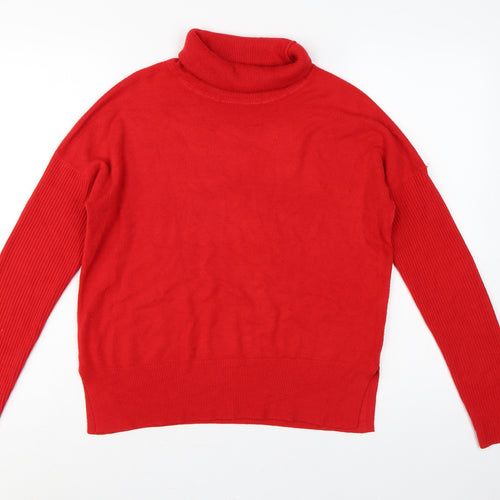 Next Women Red UK 8 Roll Neck Long Sleeve Acrylic Pullover Jumper
