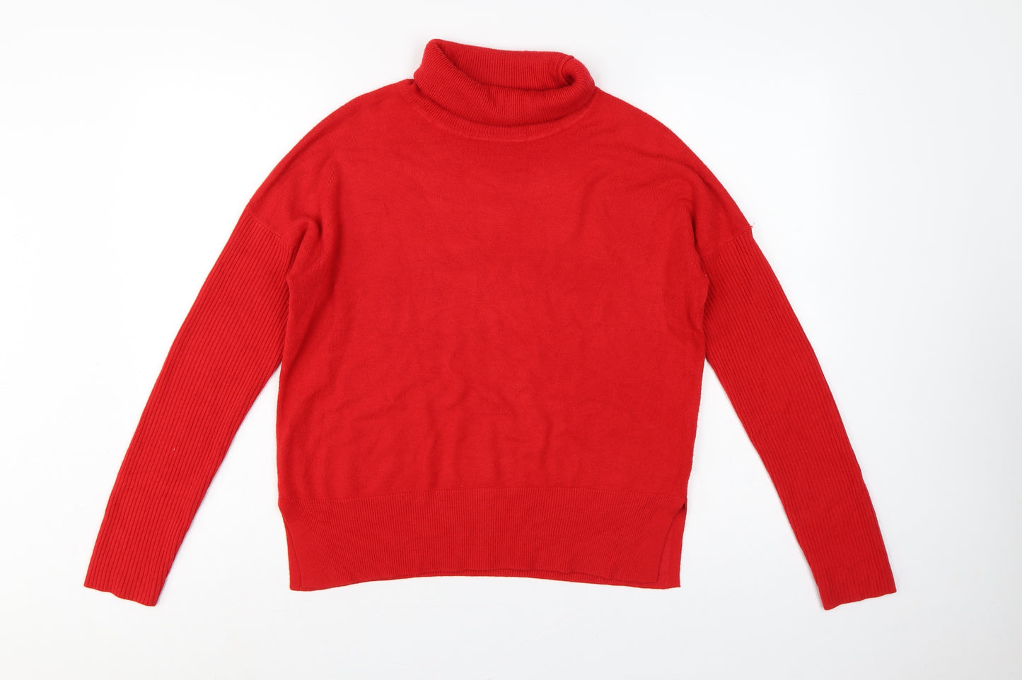Next Women Red UK 8 Roll Neck Long Sleeve Acrylic Pullover Jumper