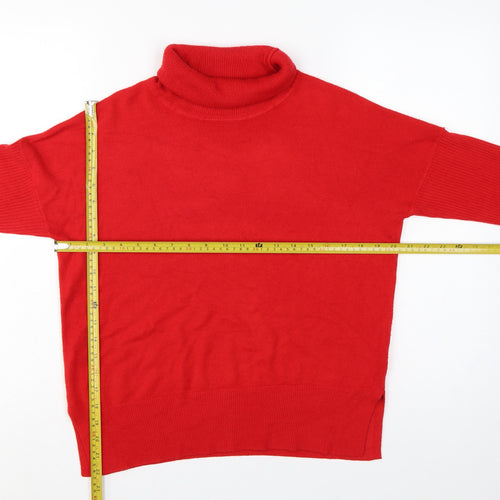 Next Women Red UK 8 Roll Neck Long Sleeve Acrylic Pullover Jumper
