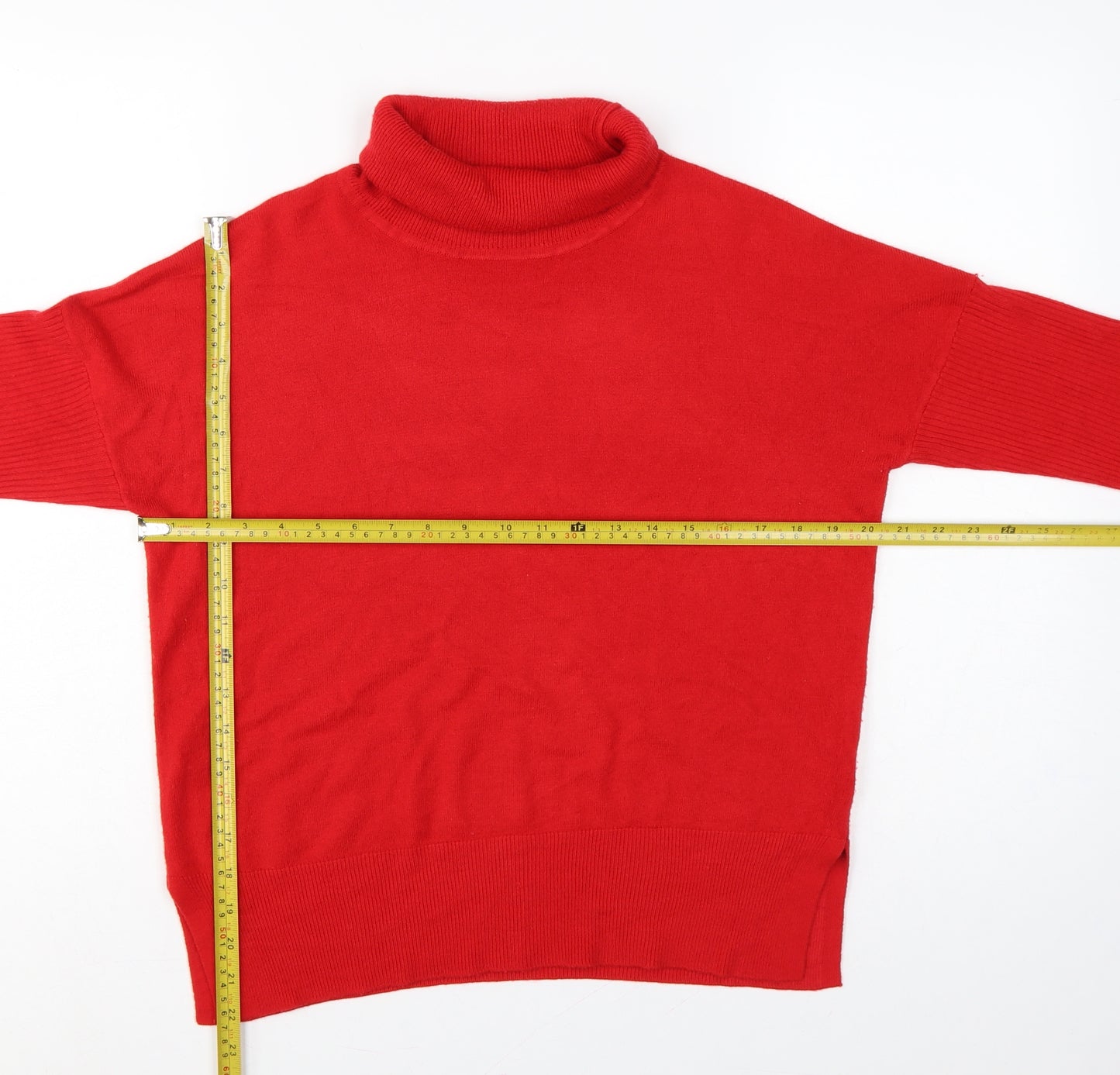 Next Women Red UK 8 Roll Neck Long Sleeve Acrylic Pullover Jumper