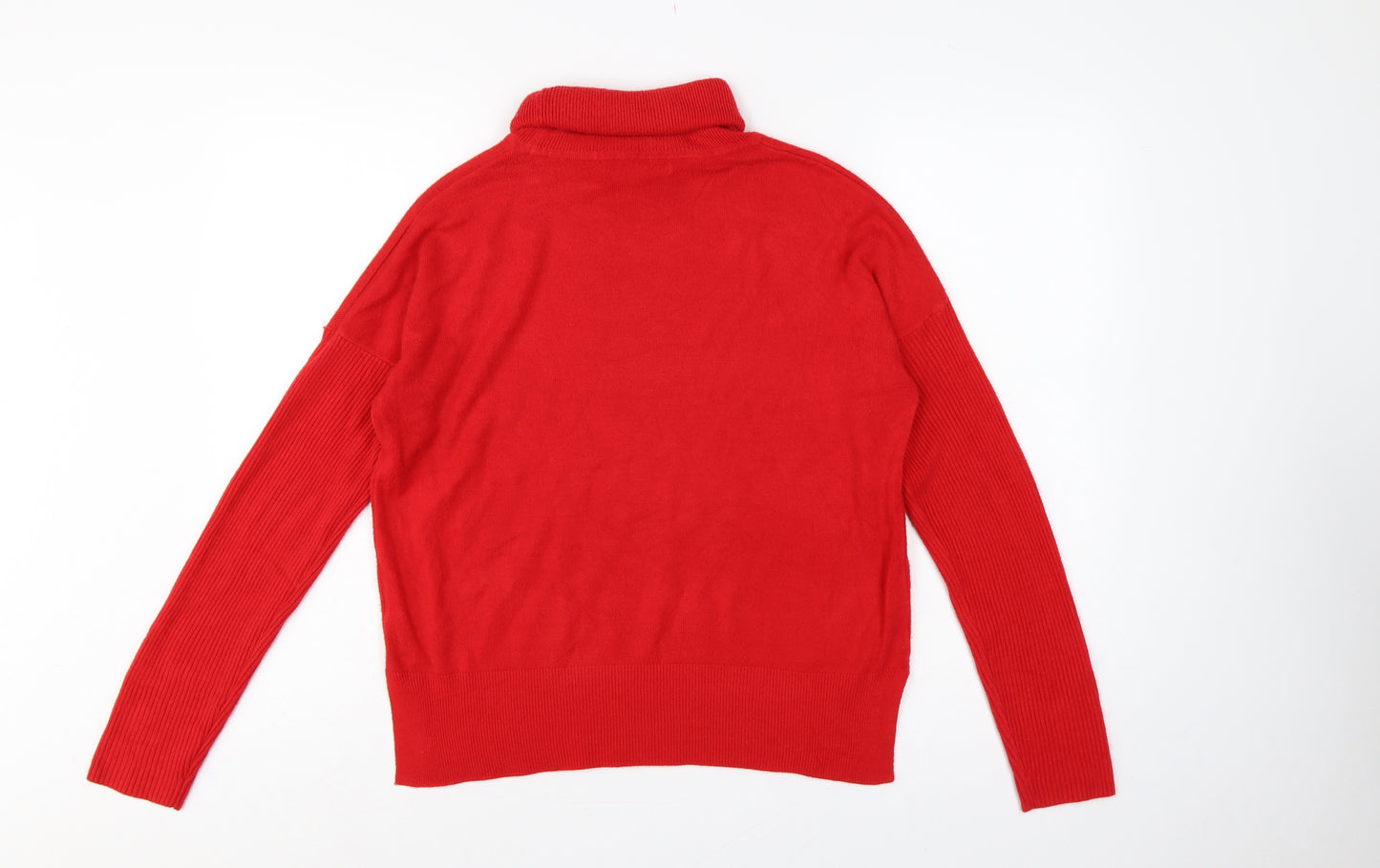 Next Women Red UK 8 Roll Neck Long Sleeve Acrylic Pullover Jumper