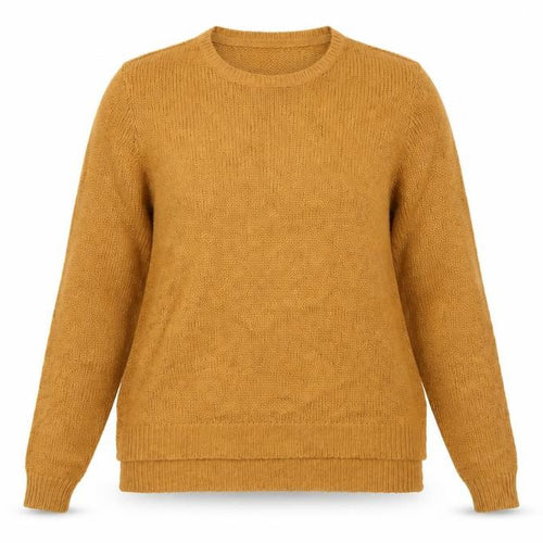 H&M Women Brown UK 14 Crew Neck Long Sleeve Knit Pullover Jumper