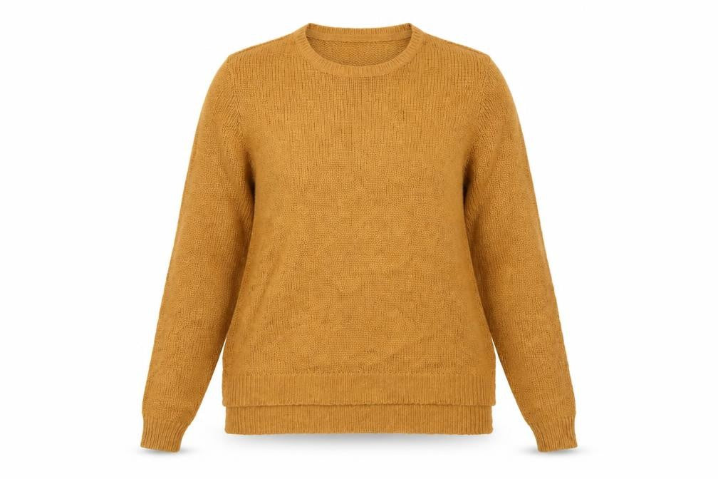 H&M Women Brown UK 14 Crew Neck Long Sleeve Knit Pullover Jumper