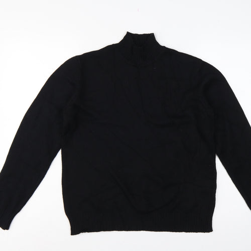 VILA Women Black L Turtleneck Long Sleeve Knit Jumper Pullover