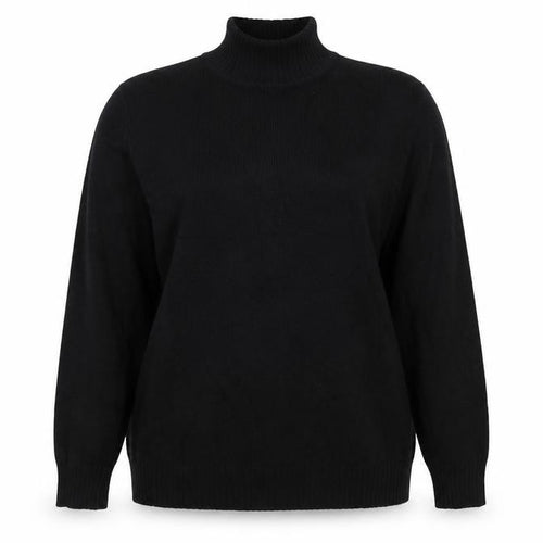 VILA Women Black L Turtleneck Long Sleeve Knit Jumper Pullover