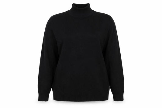 VILA Women Black L Turtleneck Long Sleeve Knit Jumper Pullover