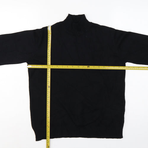 VILA Women Black L Turtleneck Long Sleeve Knit Jumper Pullover