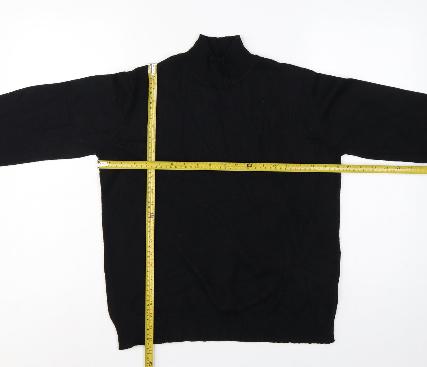VILA Women Black L Turtleneck Long Sleeve Knit Jumper Pullover