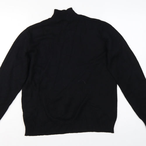 VILA Women Black L Turtleneck Long Sleeve Knit Jumper Pullover