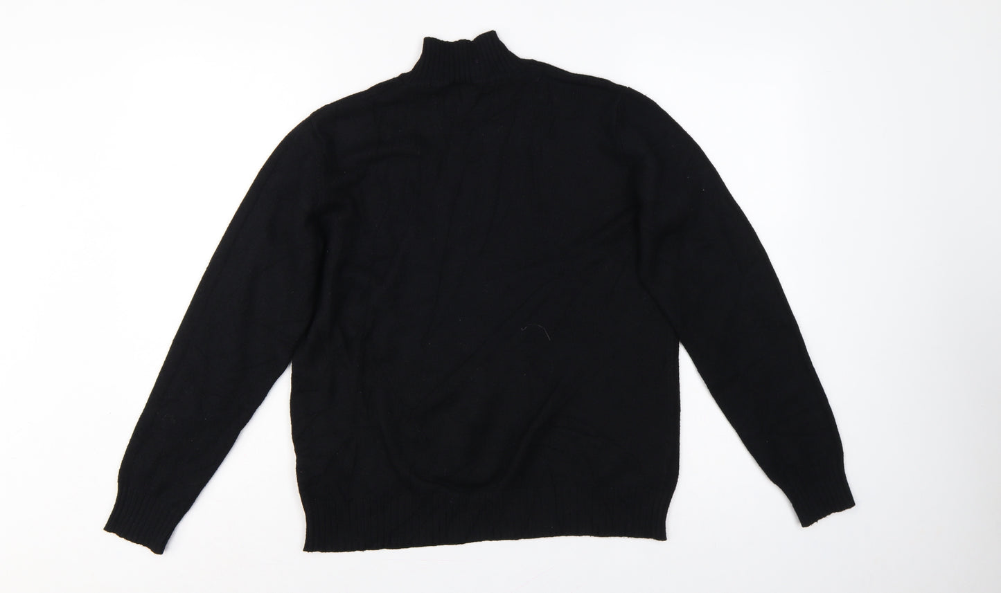 VILA Women Black L Turtleneck Long Sleeve Knit Jumper Pullover