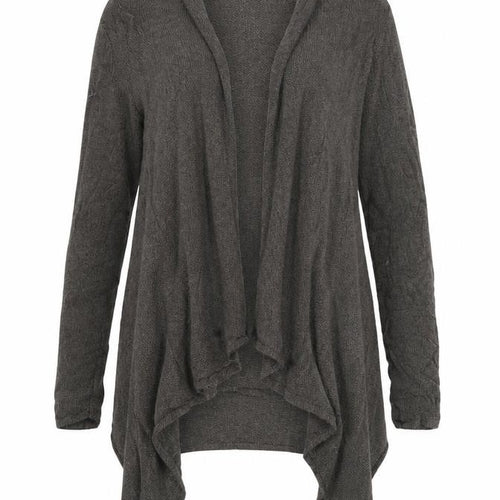 Marks & Spencer Women Grey UK 14 Open Waterfall Ruffle Cardigan