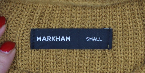 Markham Men’s Yellow Mustard Cotton Crew Neck Knit Pullover Jumper S