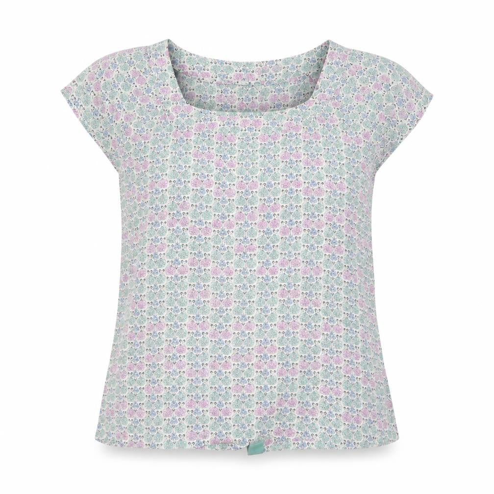 Front view of Phase Eight Women’s Multicoloured Floral Cap Sleeve Blouse, size UK 14