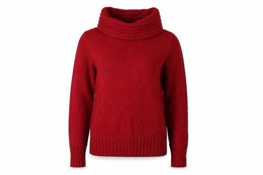 Marks and Spencer Women Red UK 12 Cowl Neck Cashmere Blend Jumper