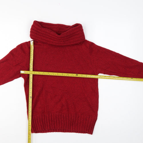 Marks and Spencer Women Red UK 12 Cowl Neck Cashmere Blend Jumper