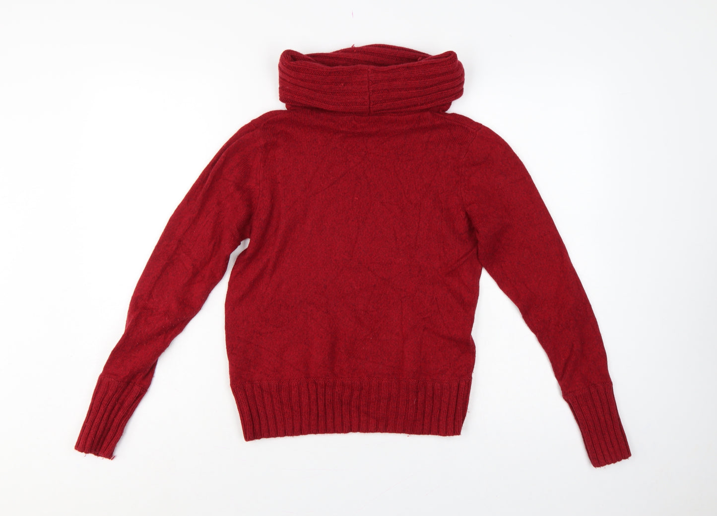 Marks and Spencer Women Red UK 12 Cowl Neck Cashmere Blend Jumper