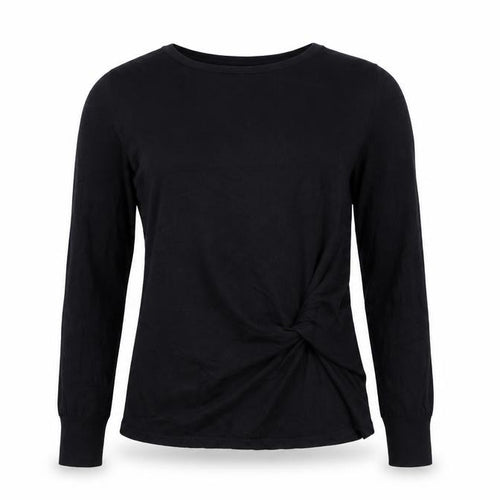 Next Women’s Black UK 8 Ruched Crew Neck Long Sleeve Viscose Jumper