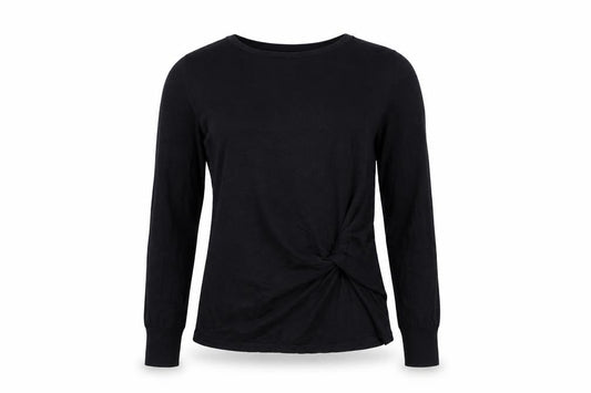 Next Women’s Black UK 8 Ruched Crew Neck Long Sleeve Viscose Jumper