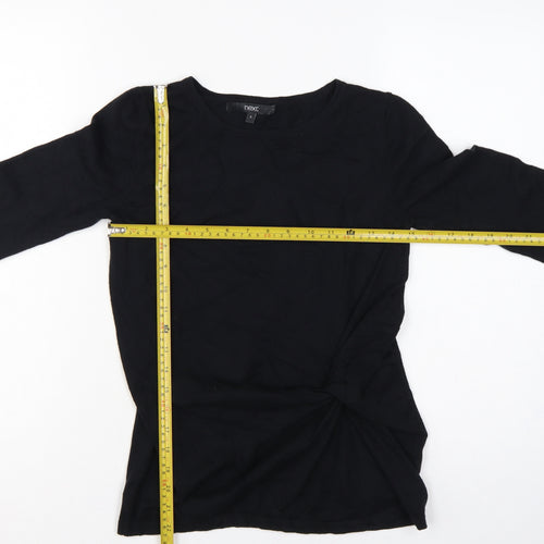 Next Women’s Black UK 8 Ruched Crew Neck Long Sleeve Viscose Jumper