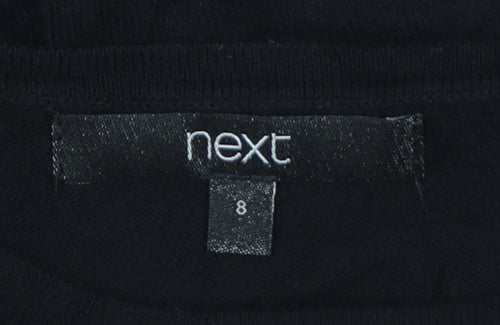 Next Women’s Black UK 8 Ruched Crew Neck Long Sleeve Viscose Jumper