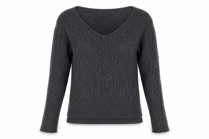 Gap Women Grey UK 12 Cable-Knit Scoop Neck Cotton Pullover Jumper