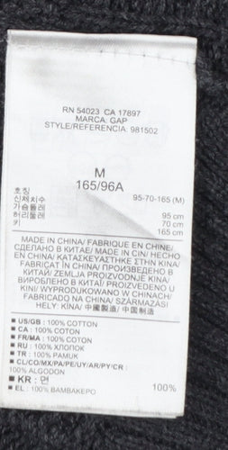 Gap Women Grey UK 12 Cable-Knit Scoop Neck Cotton Pullover Jumper