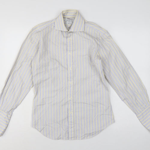 TM Lewin Men’s Multicoloured Stripe Slim Fit 14.5 French Cuff Shirt