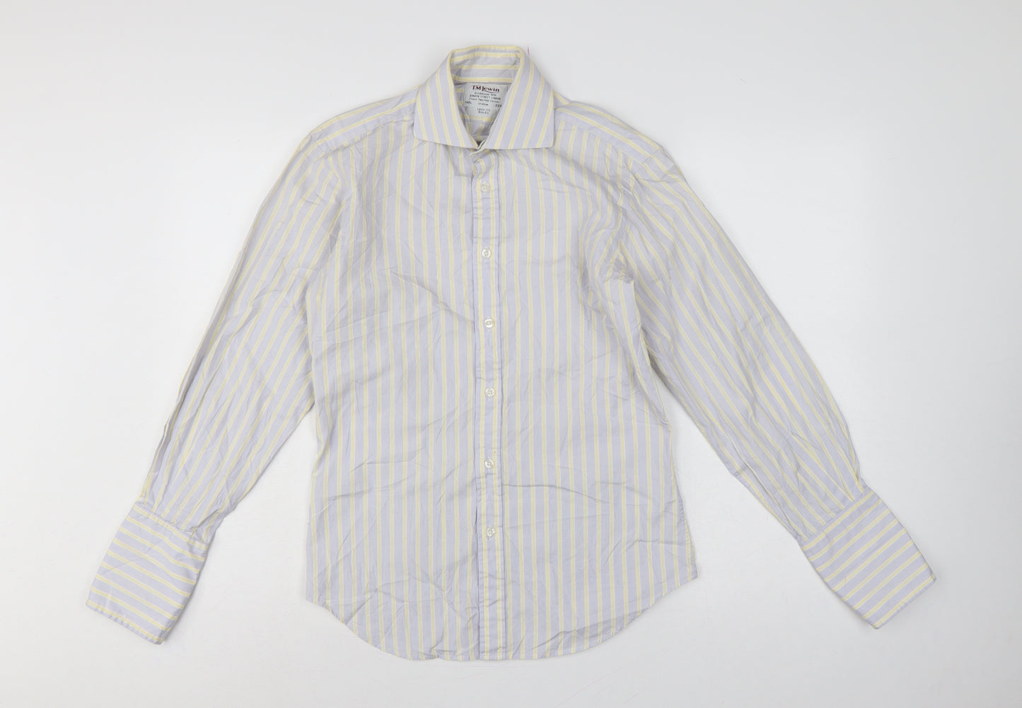 TM Lewin Men’s Multicoloured Stripe Slim Fit 14.5 French Cuff Shirt