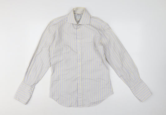 TM Lewin Men’s Multicoloured Stripe Slim Fit 14.5 French Cuff Shirt