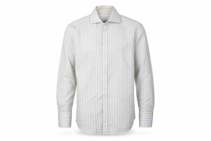 TM Lewin Men’s Multicoloured Stripe Slim Fit 14.5 French Cuff Shirt