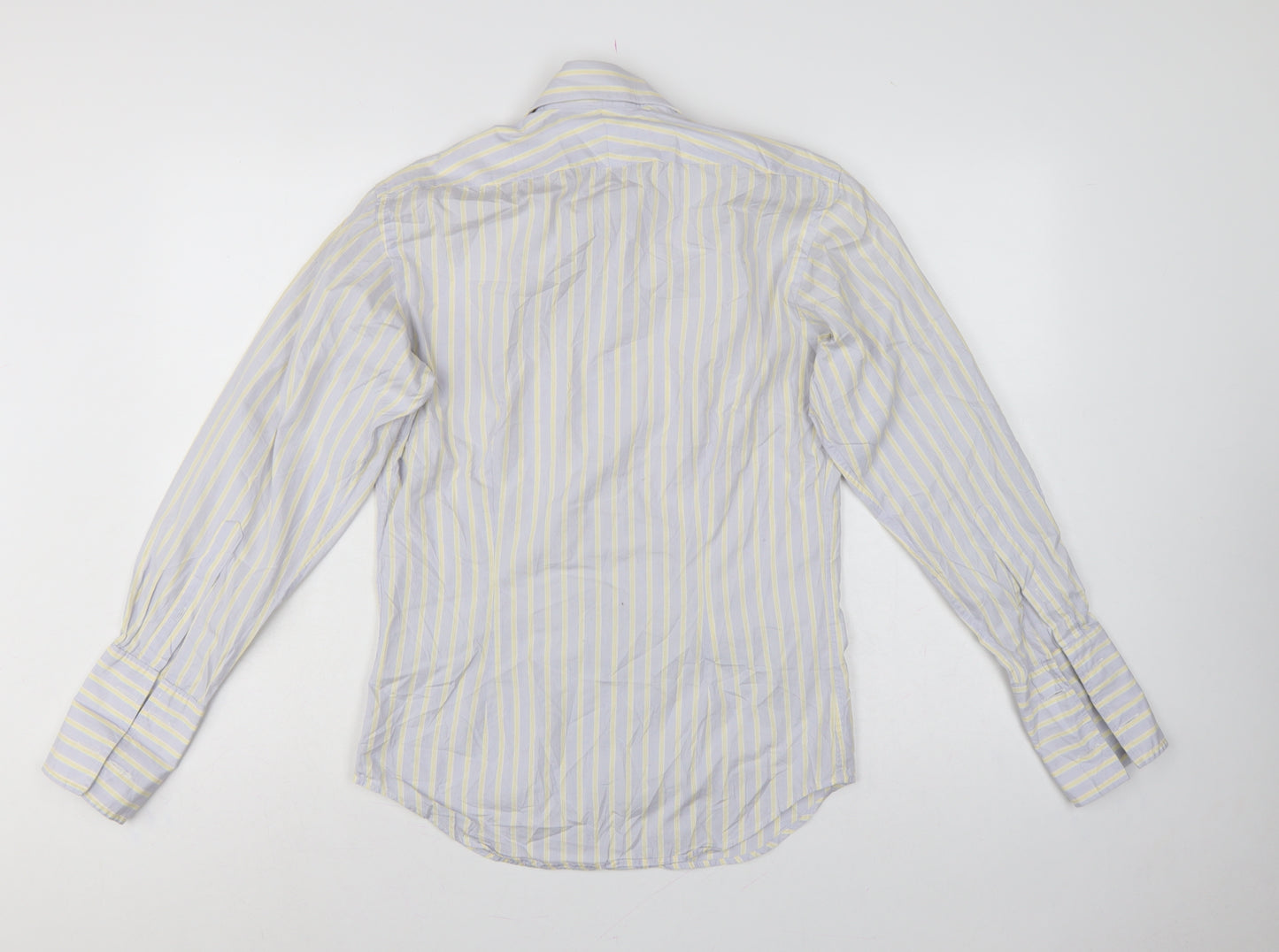 TM Lewin Men’s Multicoloured Stripe Slim Fit 14.5 French Cuff Shirt