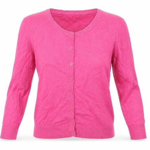 Gap Women Pink Size S Cotton Knit Button Round Neck Cardigan