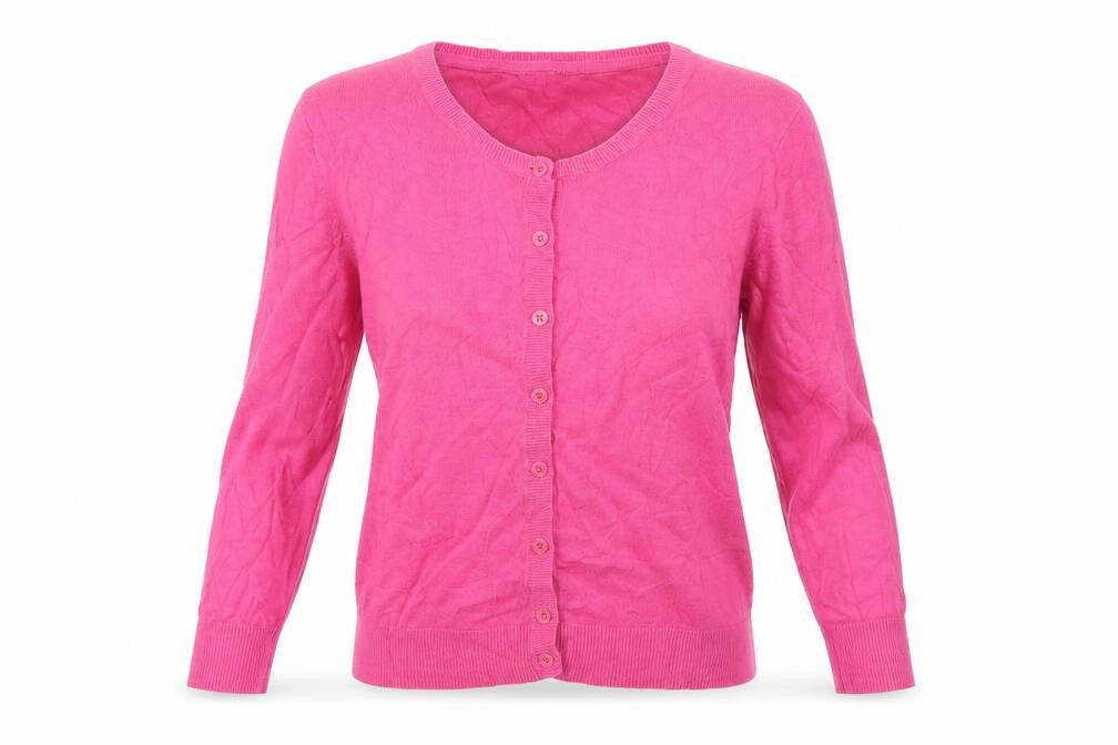 Gap Women Pink Size S Cotton Knit Button Round Neck Cardigan