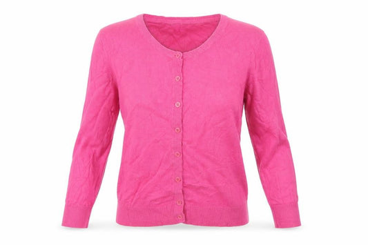 Gap Women Pink Size S Cotton Knit Button Round Neck Cardigan