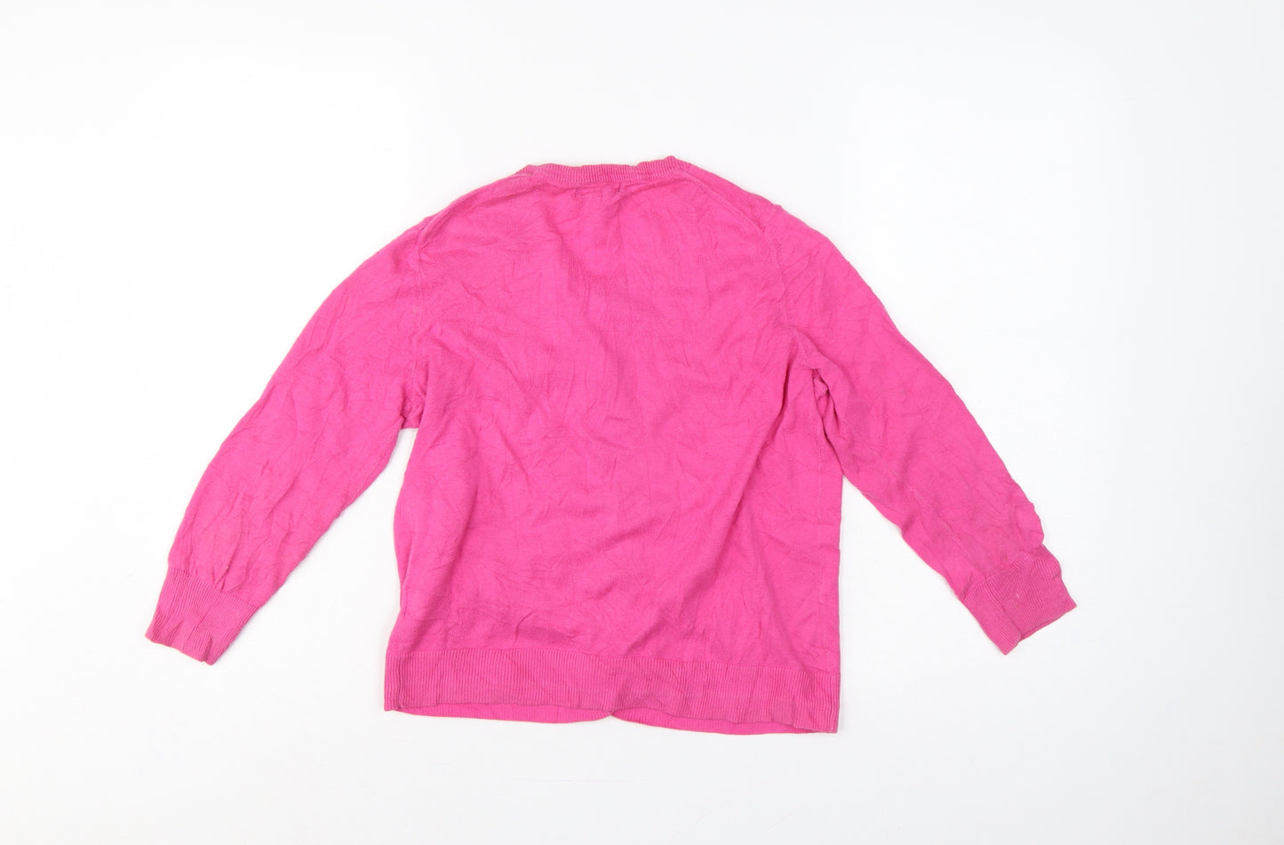 Gap Women Pink Size S Cotton Knit Button Round Neck Cardigan