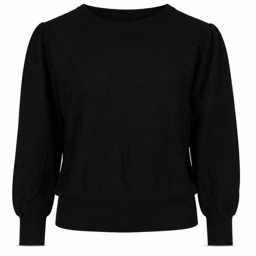 Marks and Spencer Women Black L Fine Knit Puff Sleeve Jumper
