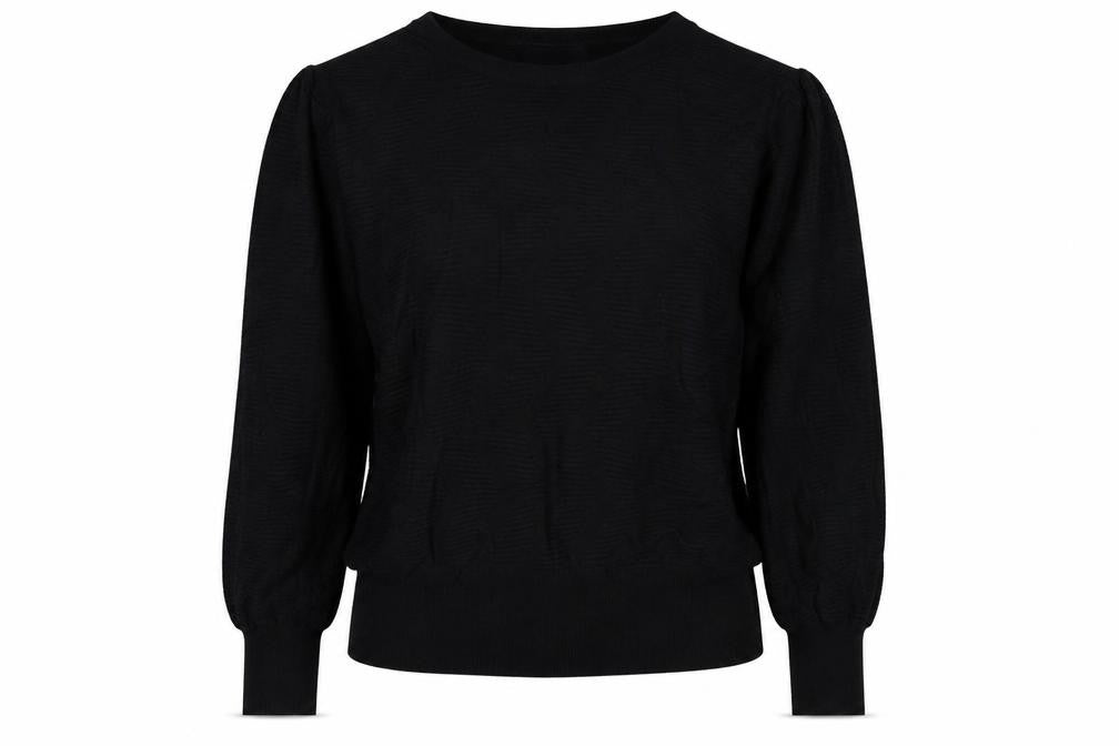 Marks and Spencer Women Black L Fine Knit Puff Sleeve Jumper