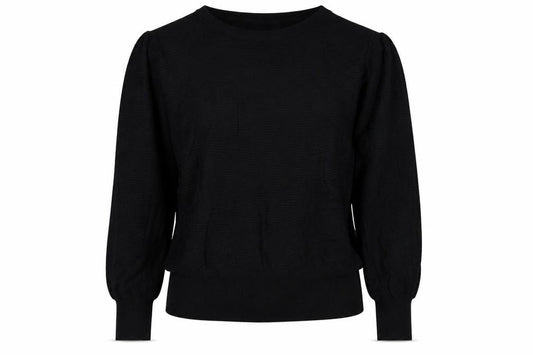 Marks and Spencer Women Black L Fine Knit Puff Sleeve Jumper