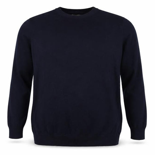 Howick Men Blue XL Cashmere Cotton Crew Neck Pullover Jumper