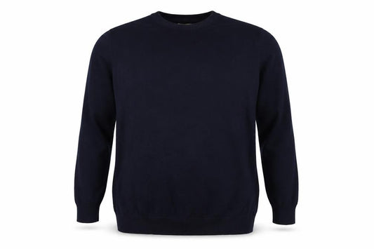 Howick Men Blue XL Cashmere Cotton Crew Neck Pullover Jumper