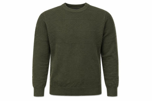Jack & Jones Premium Men’s Green M Fisherman Knit Crew Neck Jumper