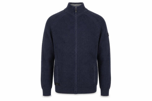 Dissident Men’s Blue M Full Zip Knit Cardigan High Neck Pockets
