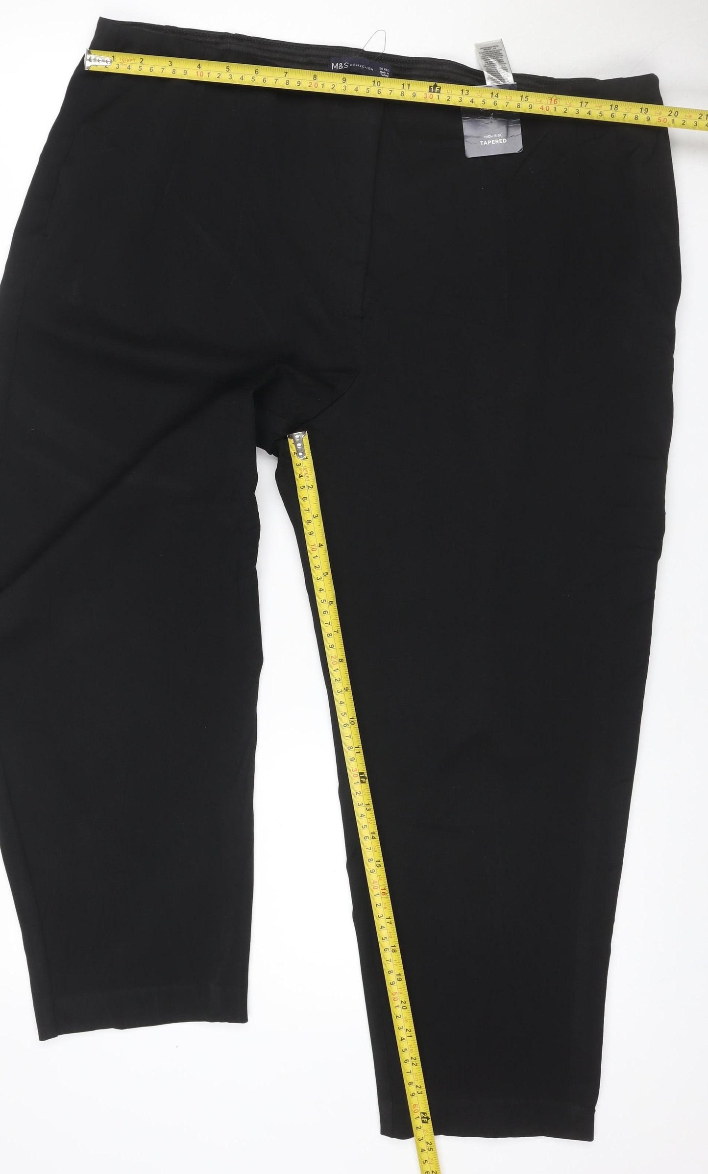Marks & Spencer Women’s Black Size 20 Regular Tapered Trousers