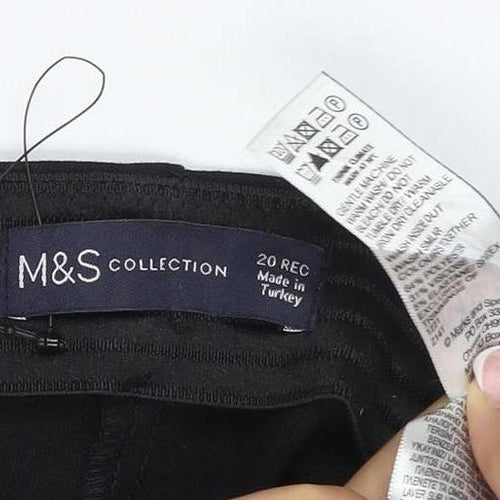 Marks & Spencer Women’s Black Size 20 Regular Tapered Trousers