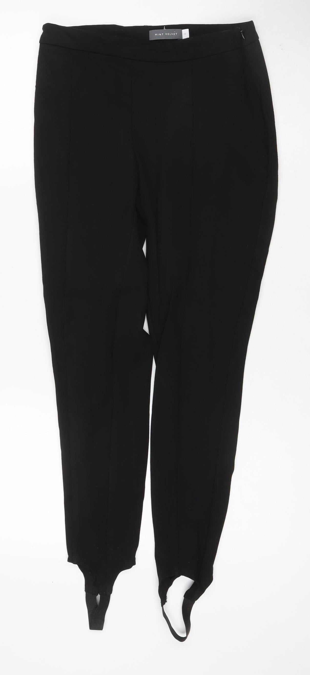 Mint Velvet Women Black Size 10 Stirrup Skinny Leggings Workwear