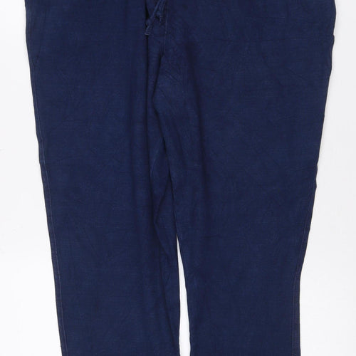 Marks and Spencer Women’s Blue Size 16 Short Tapered Stretch Trousers