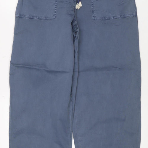 Marks & Spencer Women Blue Size 10 Long Cargo Drawstring Trousers