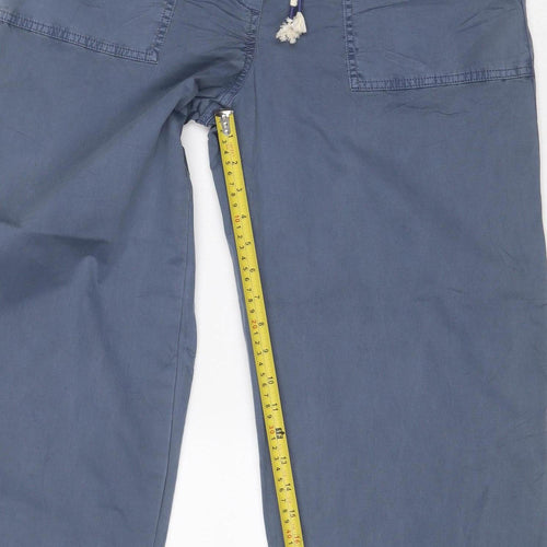 Marks & Spencer Women Blue Size 10 Long Cargo Drawstring Trousers