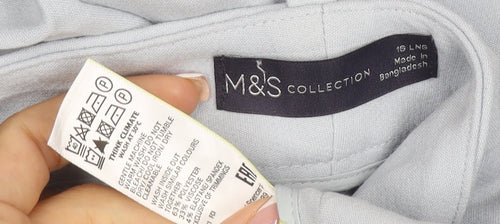 M&S Women Blue Size 16 Tall Tailored Straight Leg Dress Trousers
