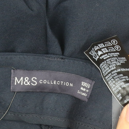 Marks & Spencer Women Navy Size 10 Regular Straight Dress Trousers